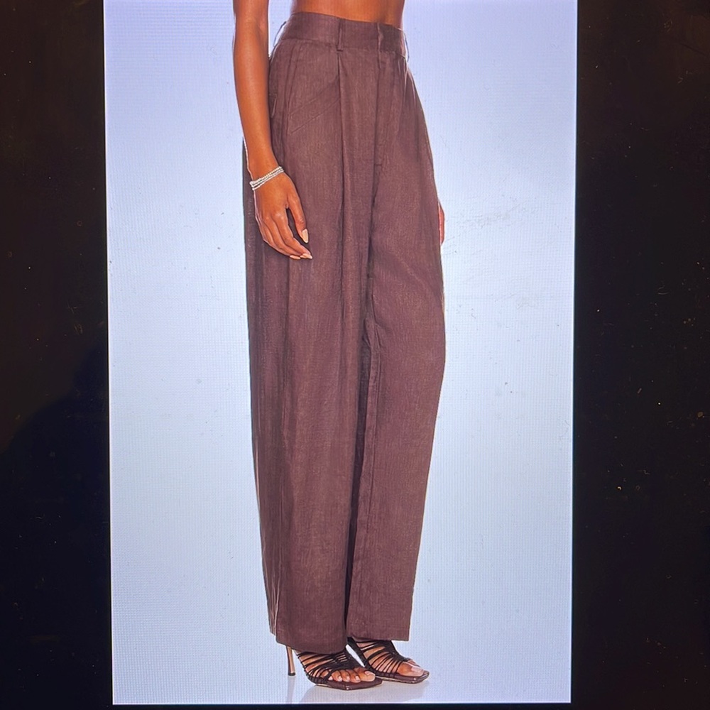 AEXAE High Rise Linen Trouser - Picture 2 of 11